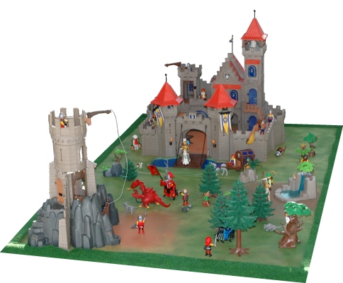 Castle playset shop with knights